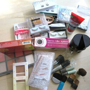 Large Mixed Lot of Beauty Items Makeup Eye Lashes Brushes & More SEE ALL PHOTOS